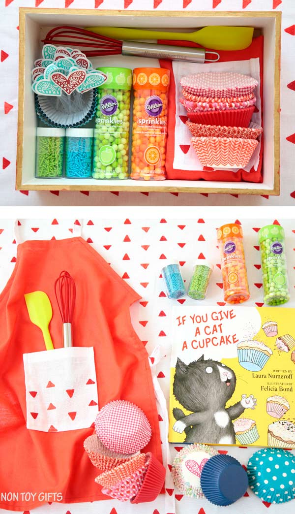 A DIY cupcake kit is a great gift to make for kids for their birthday or Christmas. | at Non Toy GIfts