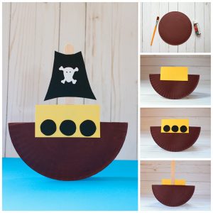 Rocking Paper Plate Pirate Boat Craft - Non-Toy Gifts