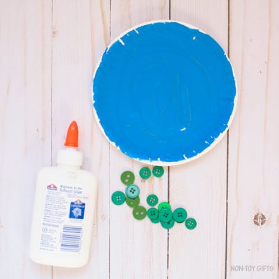 Button Earth Craft for Preschoolers - Non-Toy Gifts