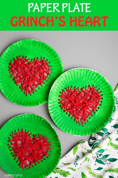 Paper Plate Grinch's Heart Craft For Kids [Free Template]