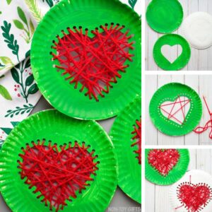 Paper Plate Grinch's Heart Craft For Kids [Free Template]