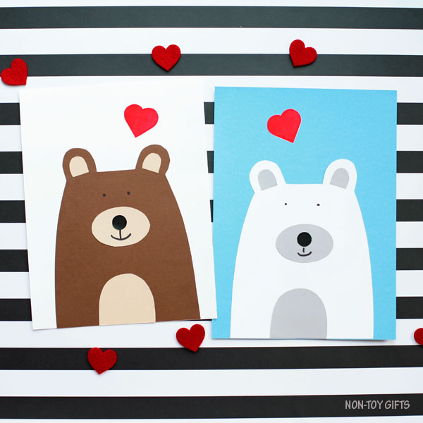 Heart bear craft for kids