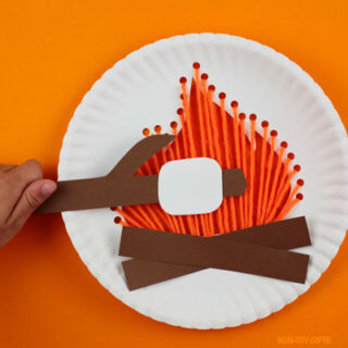 Paper plate campfire craft