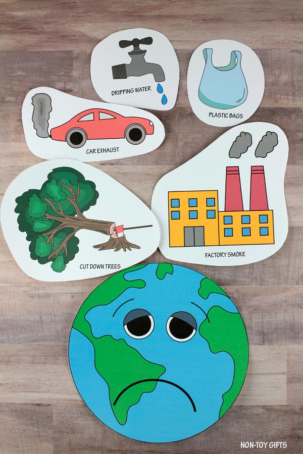 Happy Earth Sad Earth Sorting Activity for Earth Day | Non-Toy Gifts
