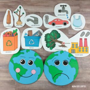 Happy Earth Sad Earth Sorting Activity for Earth Day - Non-Toy Gifts