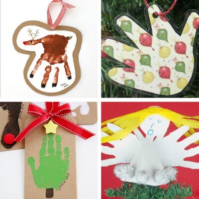 28 Handprint Christmas Ornaments Kids Can Make - Non-Toy Gifts
