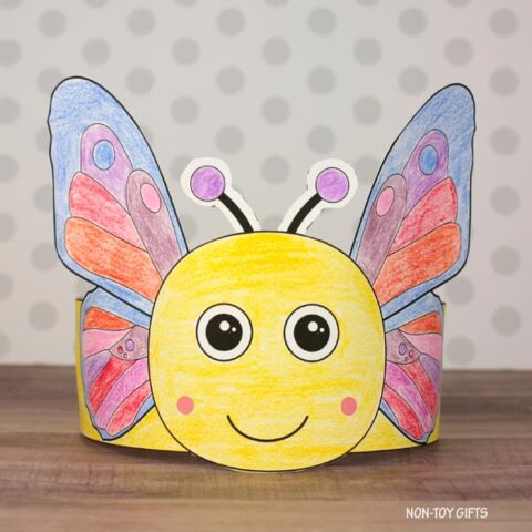 Butterfly Headband - DIY Spring Insect Paper Hat For Kids - Non-Toy Gifts