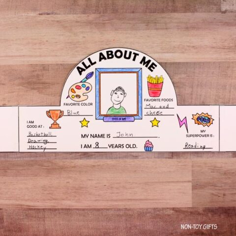 All About Me Paper Hat - Back To School Craft - Non-Toy Gifts