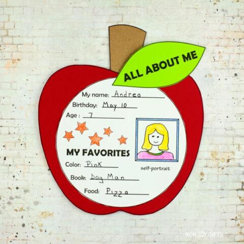 All About Me Apple Craft - Back To School Banner Decor - Non-Toy Gifts