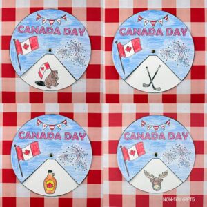 Canada Day Spinner Craft with TEMPLATE - Non-Toy Gifts