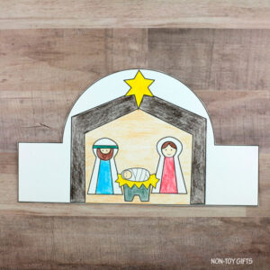 Nativity Headband Coloring Craft with TEMPLATE - Non-Toy Gifts
