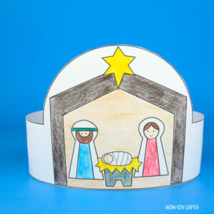 Nativity Headband Coloring Craft with TEMPLATE - Non-Toy Gifts
