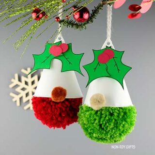 Christmas Gnome Pom Pom Ornaments