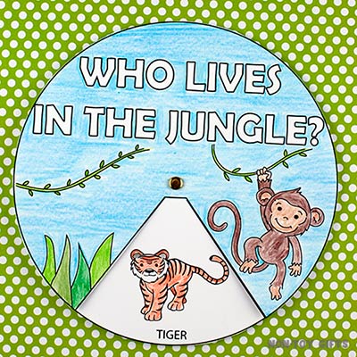 Who Lives In The Jungle Spinner Craft