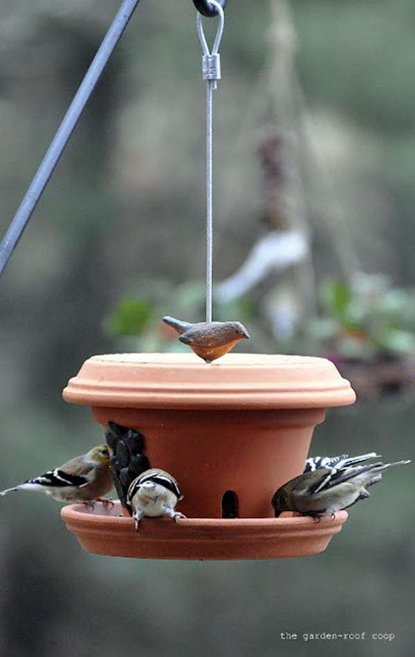 flowerpot bird feeder