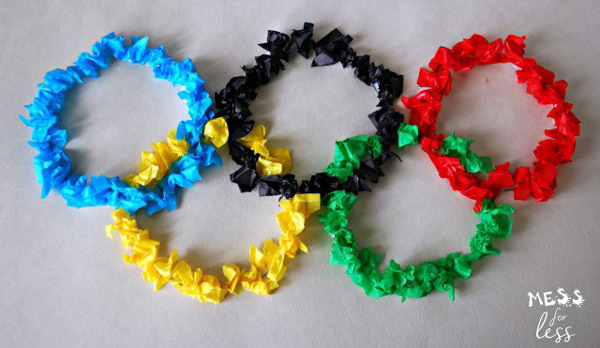 Tissue paper Olympics rings