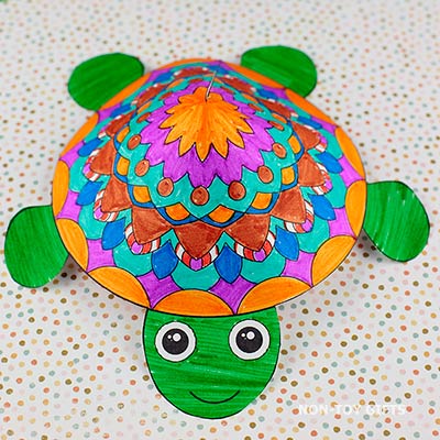 Mandala Turtle 3D Craft