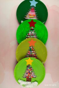 Christmas Tree Paper Plate Craft For Kids [ FREE Printable] - Non-Toy Gifts