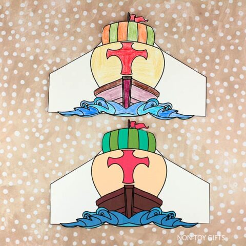 Mayflower Paper Hat Craft For Kids - Thanksgiving PRINTABLE - Non-Toy Gifts