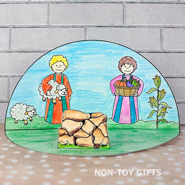 Cain and Abel diorama craft printable