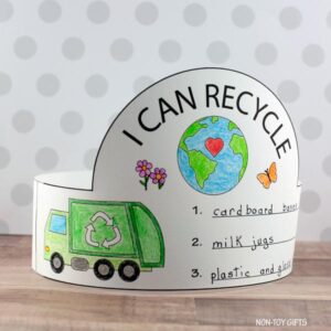 I Can Recycle Headband Craft PRINTABLE For Kids - Non-Toy Gifts