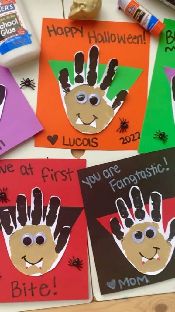 Handprint Frankenstein cards