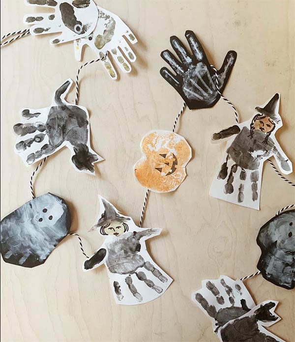 Halloween handprint garland