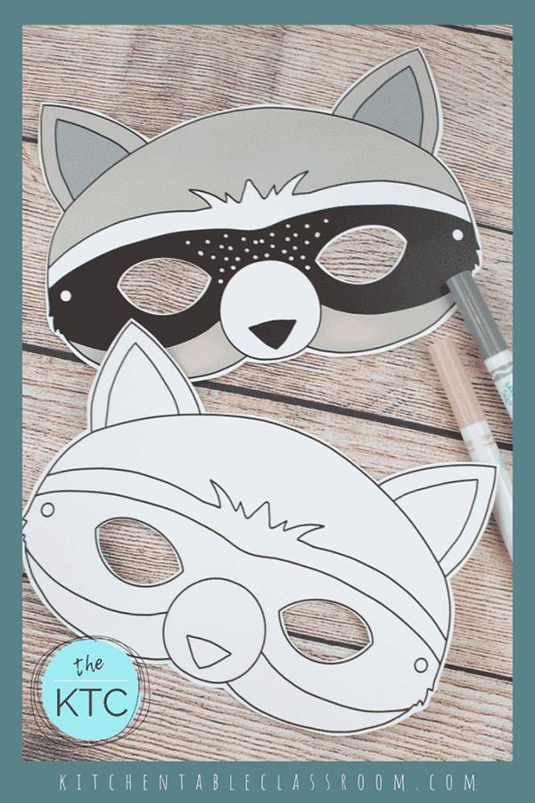 Raccoon paper mask printable