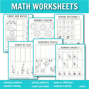 Spring Worksheets For Preschool - 53-Page Printable Packet - Non-Toy Gifts